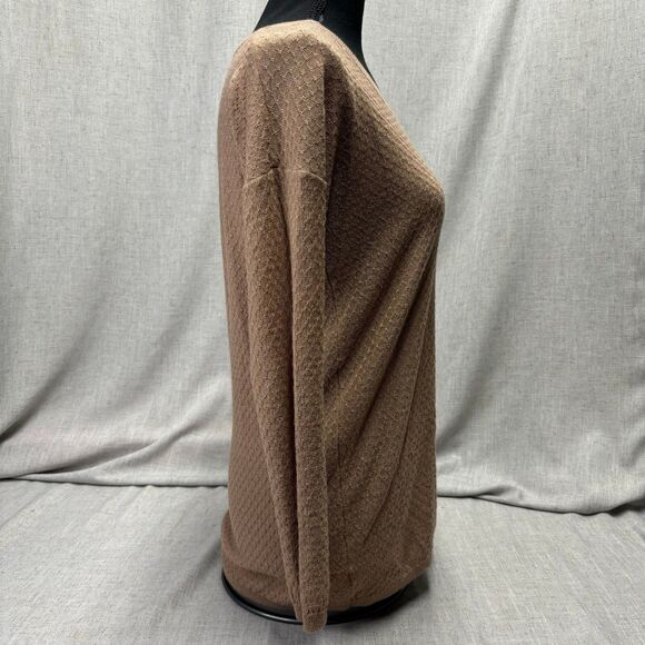 Ann Taylor Knit Sweater Long Sleeve Brown Acrylic Wool Women’s Petite Medium - Picture 4 of 9